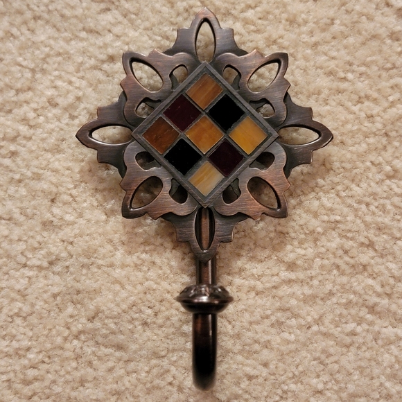 LESPREANCE INTERIORS ♡ Vtg Bronze Decorative Design Curtain Hold Backs - 1 Pair - Picture 6 of 9